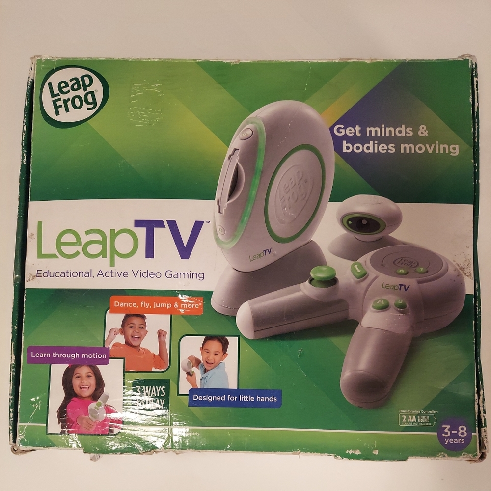 LeapFrog TV Video Learning System Console White Active Video Gaming With Game